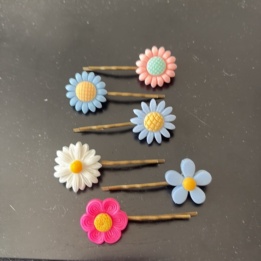 6PC Flower Barrette Set